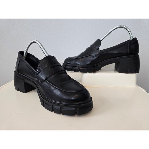 Cushionaire Chunky Black Lug Sole Loafers Womens 11 Platform Memory Foam Y2K - Picture 2 of 10
